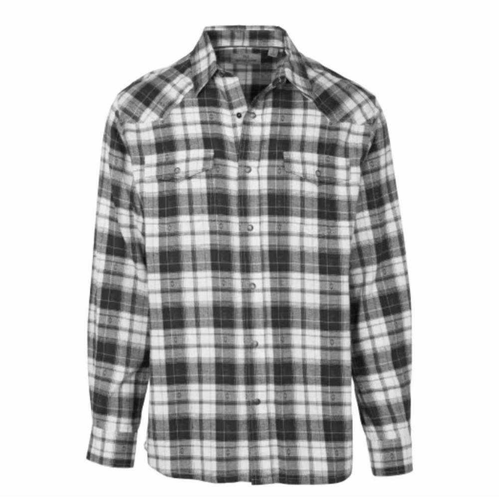 RedHead Grey and White Casual Button Down Flannel Shirt Size XL Bass Pro Shop